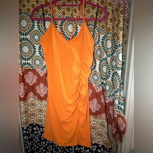 🆓Neon orange tight club dress - NWT